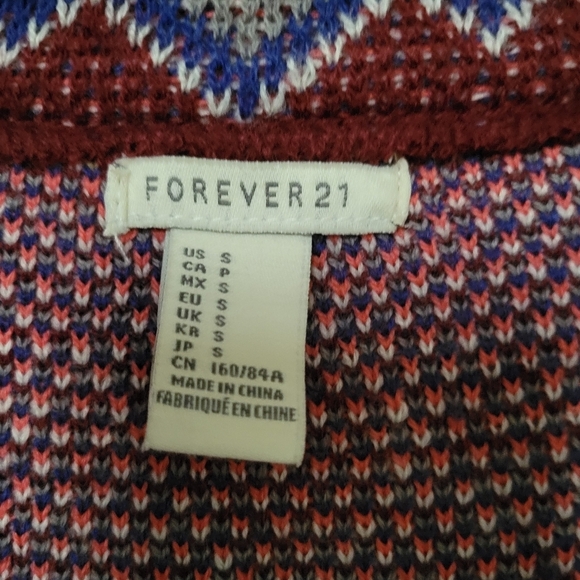 Aztec south western colorful crochet knit long Cardigan size S - Picture 9 of 10